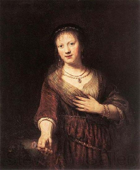 Rembrandt van rijn Portrait of Saskia with a Flower